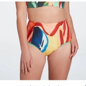 Calia Women’s Medium Painterly Floral High Rise Bikini Bottoms